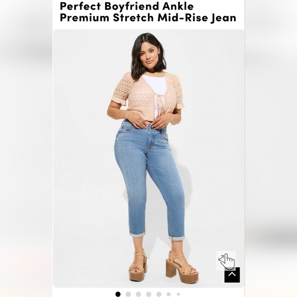 Perfect Boyfriend Ankle Premium Stretch Mid-Rise Jean, Size 26 Regular - Picture 3 of 13